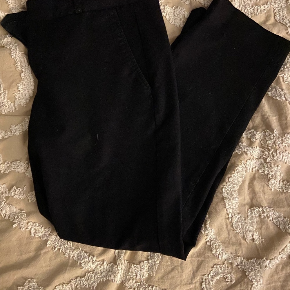 Banana Republic Black Cropprd Chinos Smooth Fabric Straight Leg